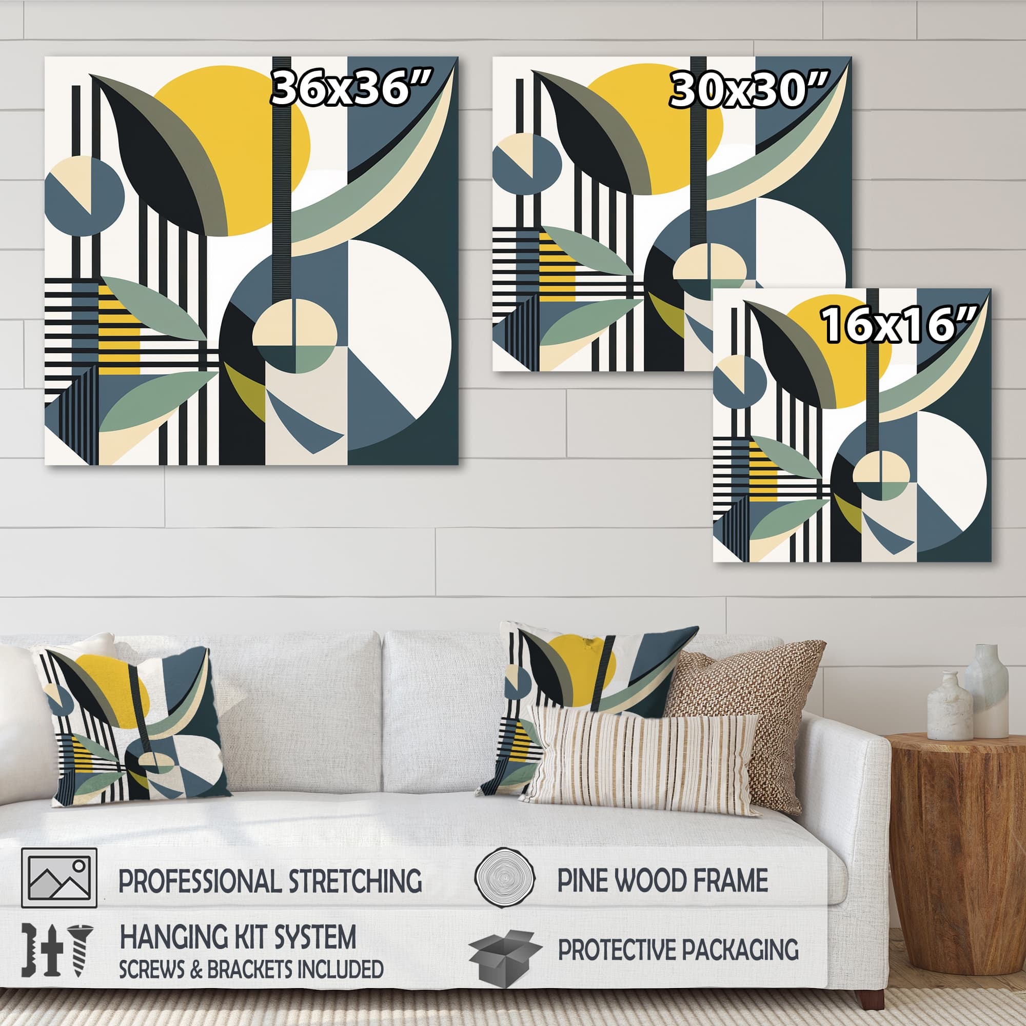 Designart "Vintage Midcentury Graphics I" Modern Midcentury Canvas
